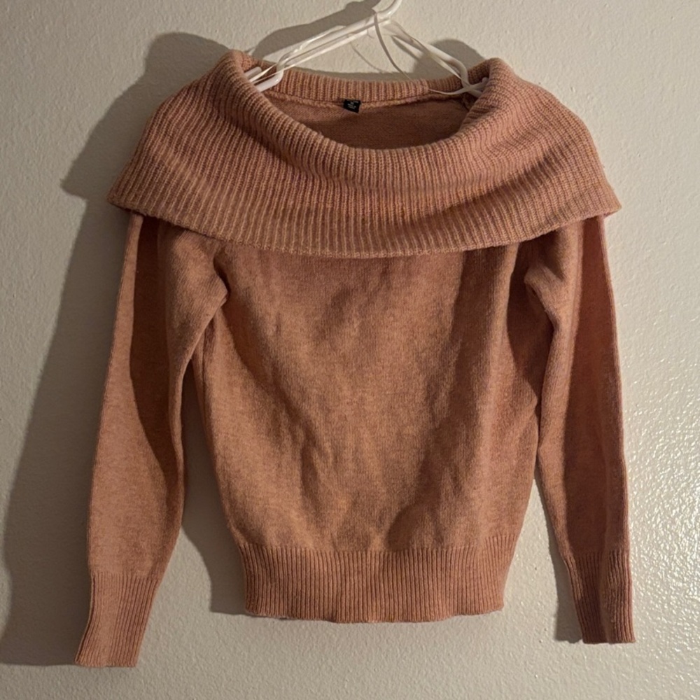 Uniqlo Pink Wool Off the Shoulder Sweater